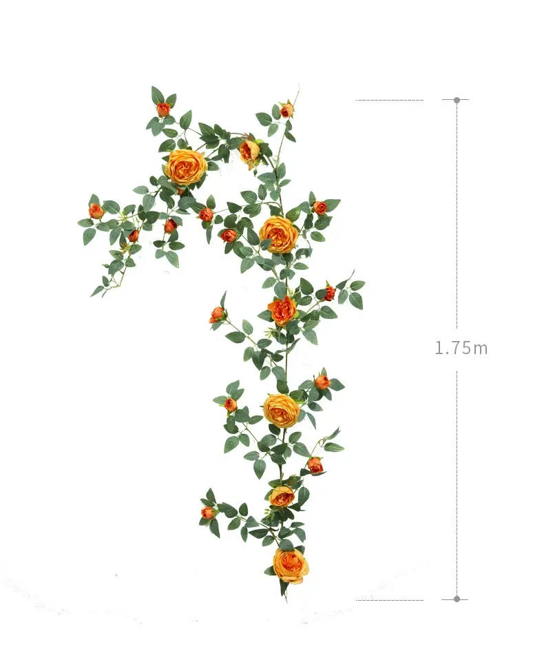Description Picture 6 of itemArtificial Sweetheart Roses Vine Silk Flowers Rattan Cafe Decorative Simulation Rose Plant Fake Flower Vines Bar Decoration