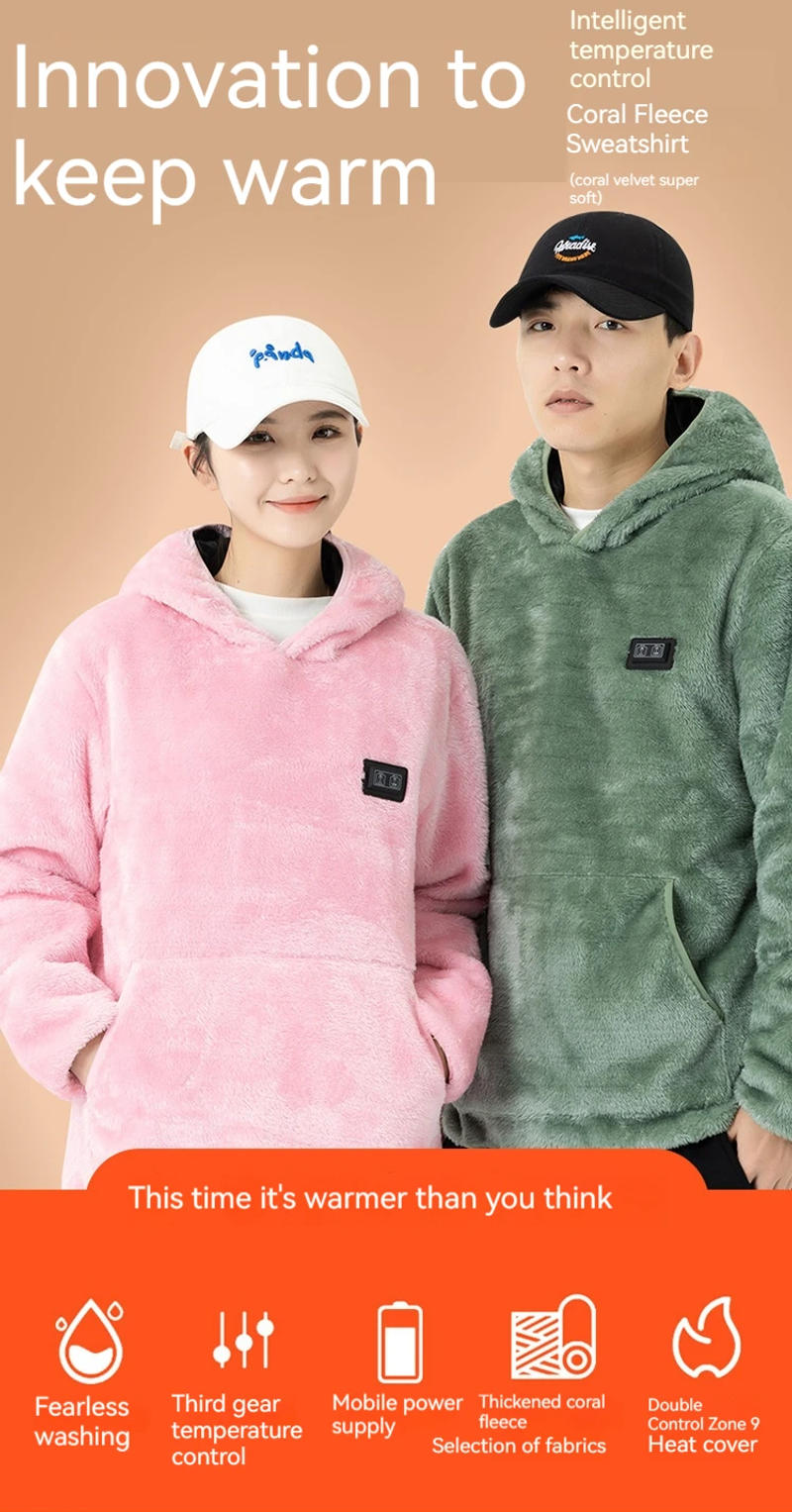 Description Picture 4 of item9 Area Heating Clothing Heated Jacket USB Electric Winter Jacket usb men and women Hiking Shirts Coat