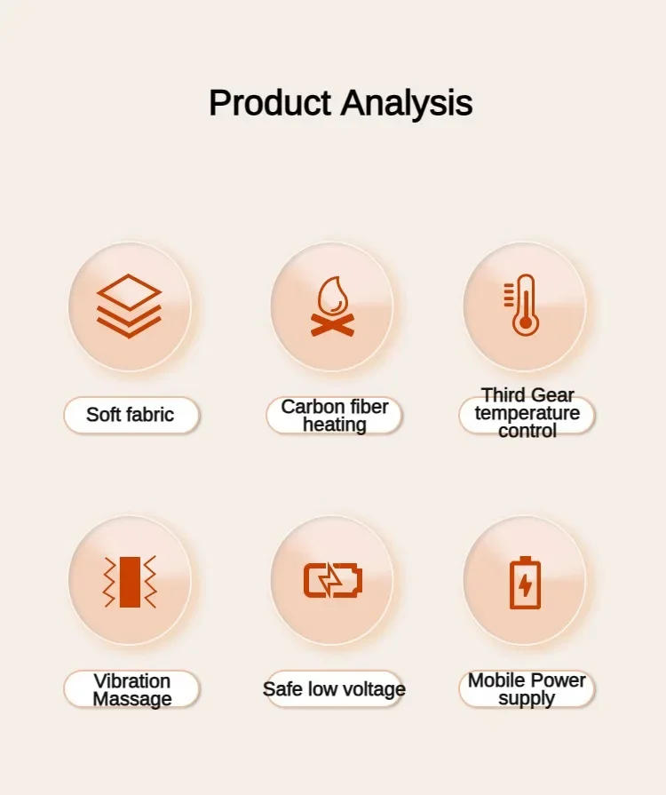 Description Picture 3 of itemUSB Electric Heating Warmer Hot Waist Lumbar Back Pad Belt Protector Brace Band Support Massager Anti Pain Relief Therapy Tool