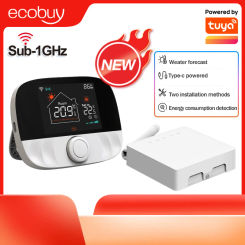 Tuya Smart Home Wifi Heating Thermostat Room Wireless Wifi Boiler Thermostat Battery Temperature Controller Alexa Google Home