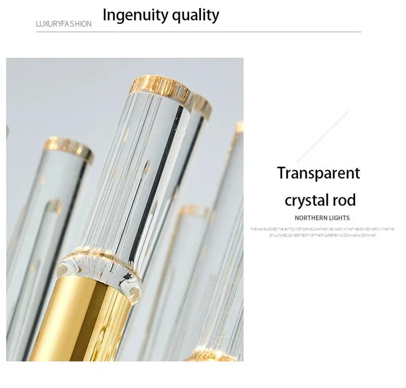 Description Picture 3 of itemNordic LED Crystal Chandeliers for Living Room Dining Bedroom Kitchen Chandeliers Luxury Gold Art Decor Hanging Lamp