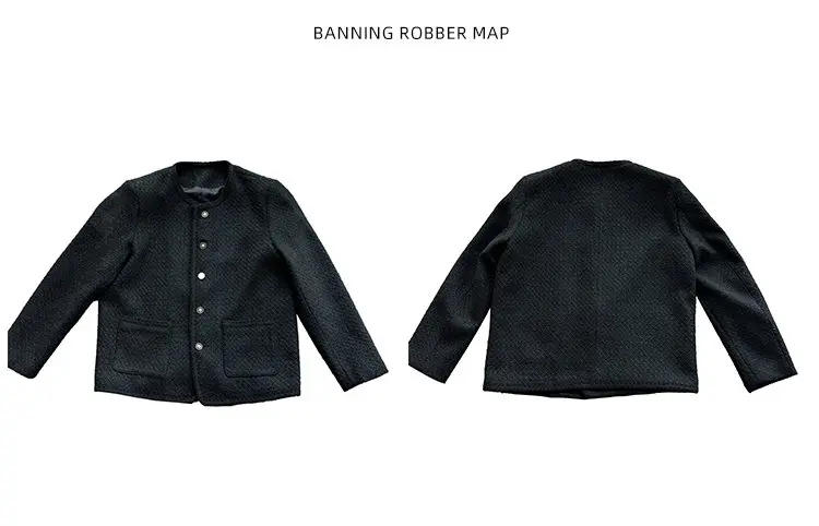 Description Picture 5 of item2023 Autumn Winter Men's Woolen Jacket Fashion Loose Round Neck Woven Jacket Male Casual Business Social Streetwear Overcoat