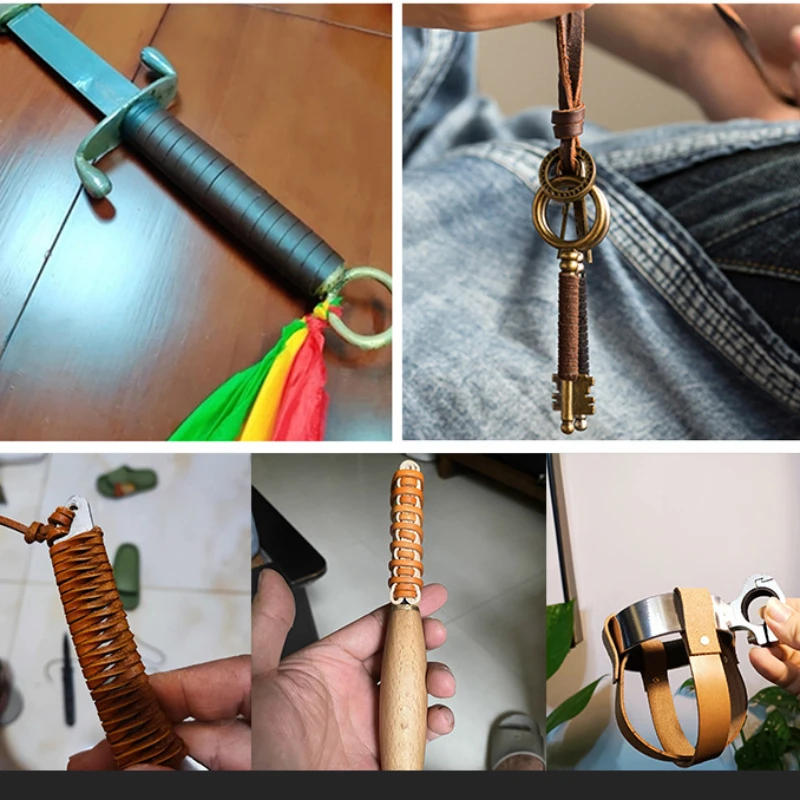 Description Picture 3 of item5 Yards Retro High Quality Genuine Leather Cord Round/Flat Strand Cow Leather Rope Fit Necklace Bracelets DIY Jewelry