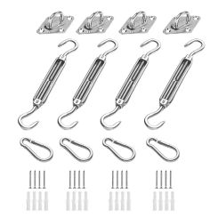 Four-corner Shade Sail Accessories Heavy Duty Shade Sail Hardware Kit for Outdoor Patio Canopy 44 Pcs Set with for Shade