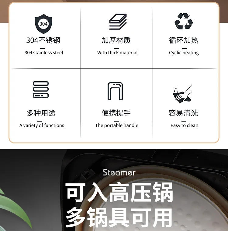 Description Picture 2 of itemKitchen Steam Basket Stainless Steel Pressure Cooker Anti-scald Steamer Multi-Function Fruit Cleaning Basket Cookeo Accessories