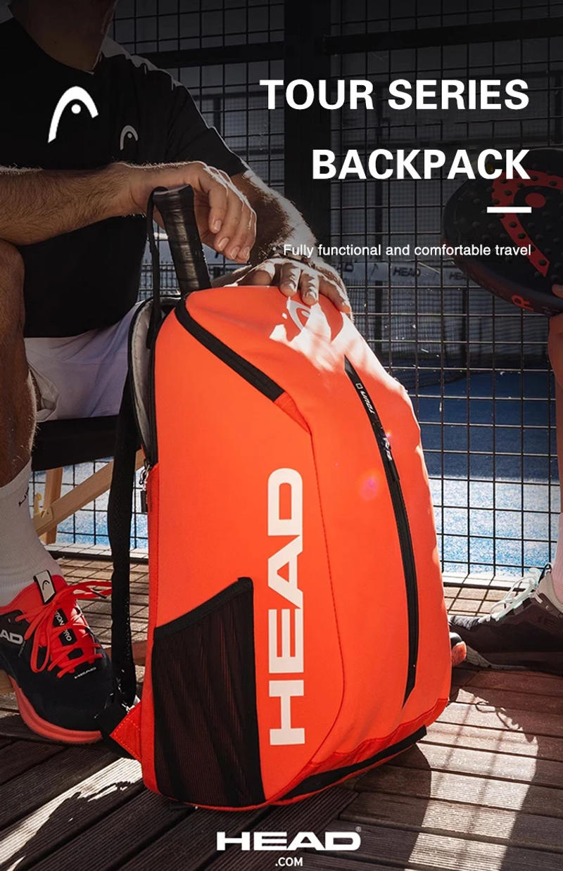 Description Picture 2 of itemHEAD TOUR Series 2024 Original Tennis Backpack 1-2Pack Head Tennis Racket Bag Padel Beach Tennis Shoulder Bag Racquet Tennis Bag