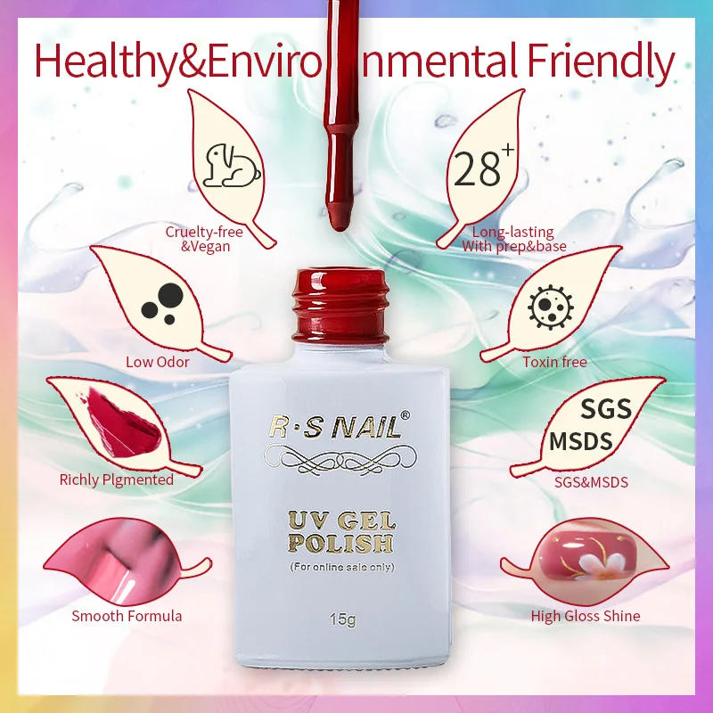 Description Picture 3 of itemRS Nail 15ml Gel Nail Polish Bungundy Red Varnish Flame Cat's Eye Christmas Series Color Gel Nail DIY Nail Art Manicure Gellak