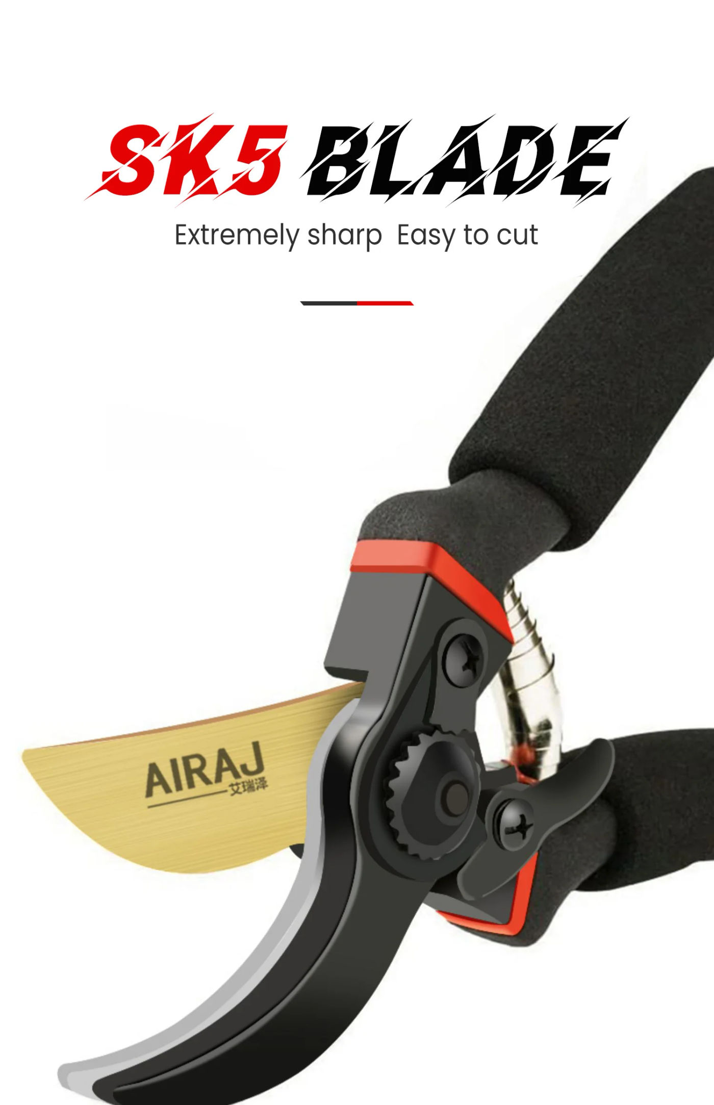 Description Picture 2 of itemAIRAJ 1pc Multifunctional Pruning Shear Garden Tools Heavy Duty Ultra Sharp Hand Pruners, Professional Garden Scissors