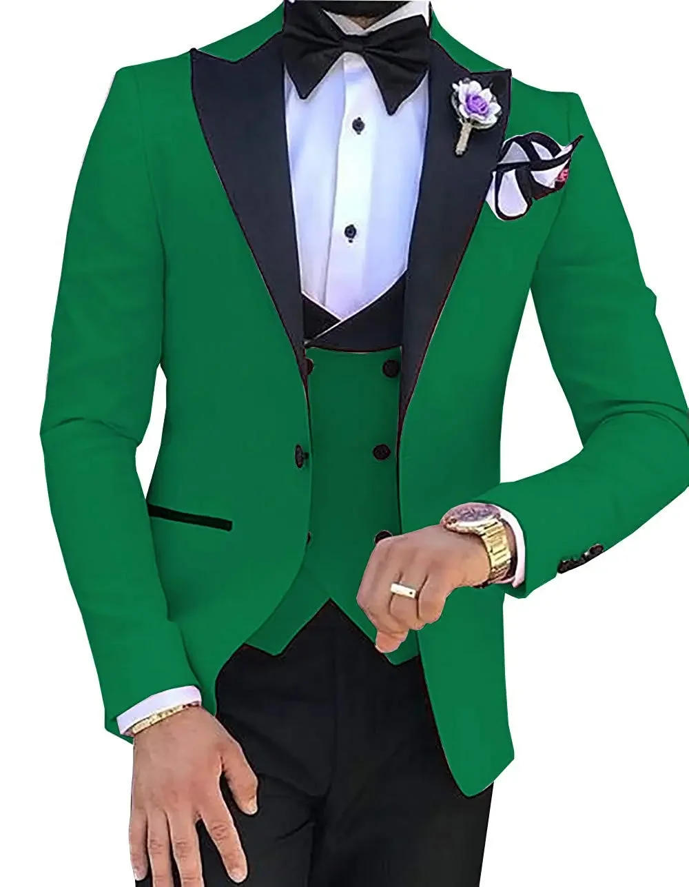 Description Picture 4 of itemCustom Made  Mens Suits Terno Slim Groom Tuxedos Wedding Men Suits Terno Masculino (Jacket+Pant+Vest+Tie Bow)