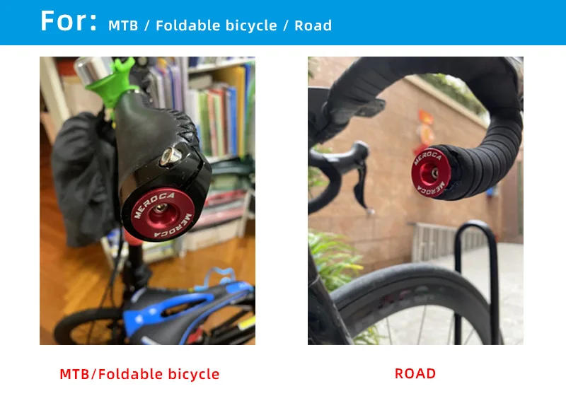 Description Picture 6 of item1 Pair Mountain Road Bike Handlebar End Plugs Aluminum Alloy Handle Bar End Cap BMX MTB Bike Grip Cover Bicycle Accessories