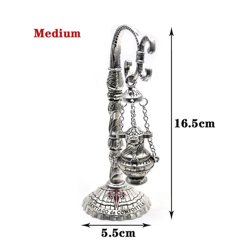 Description Picture 5 of item1pcs Antique Carved Incense Burner Cross Decoration Church Hanging Censer Christian Church Household Religious Worship Supplies