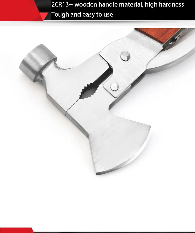 Description Picture 6 of itemMultifunctional Axe Hammer Ram's Horn Hammer Multi Knife Pliers Woodworking Hammer Life-saving Hammer Multi-Tool Hammer