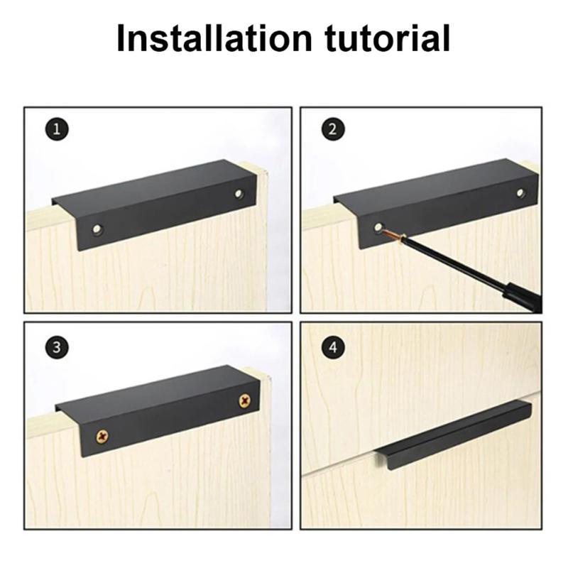 Description Picture 5 of itemBlack Kitchen Cabinet Door Handles Aluminum Alloy Handles Cupboard Drawer Concealed Finger Edge Pull Furniture Handle Hardware