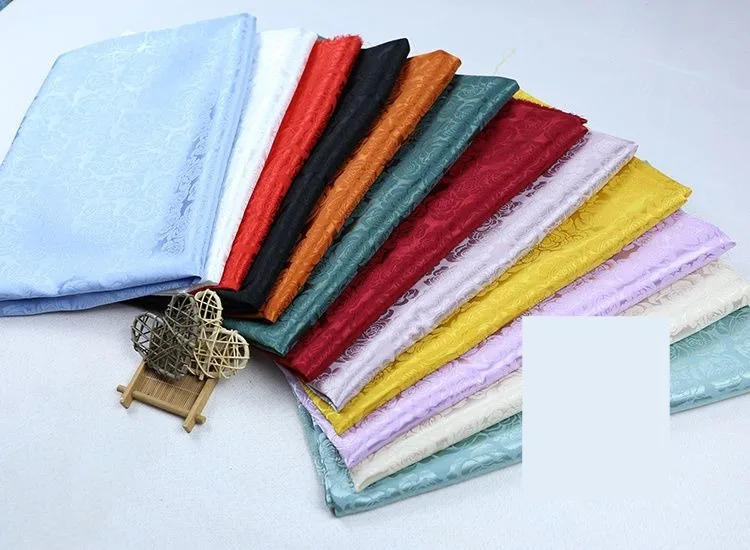 Description Picture 5 of itemHigh-grade Rose Jacquard Fabric Smooth By The Meter for Cheongsam Skirts Sewing Plain Flower Pattern Soft Needlework Cloth Drape