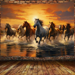 Thousands of Horses Galloping Mean Good Home Room Living Room Bedroom Wall Tapestry Home Decoration Living Room Decoration