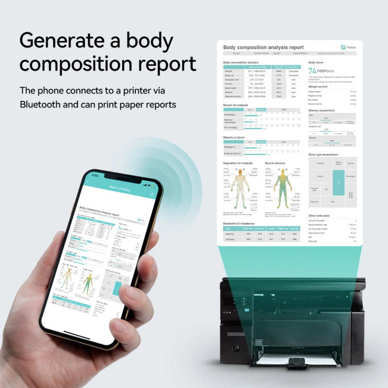 Description Picture 6 of itemScale for Body Weight and Fat Percentage, 8 Electrodes High Precision Digital Scale for BMI 20 Body Composition Measurement