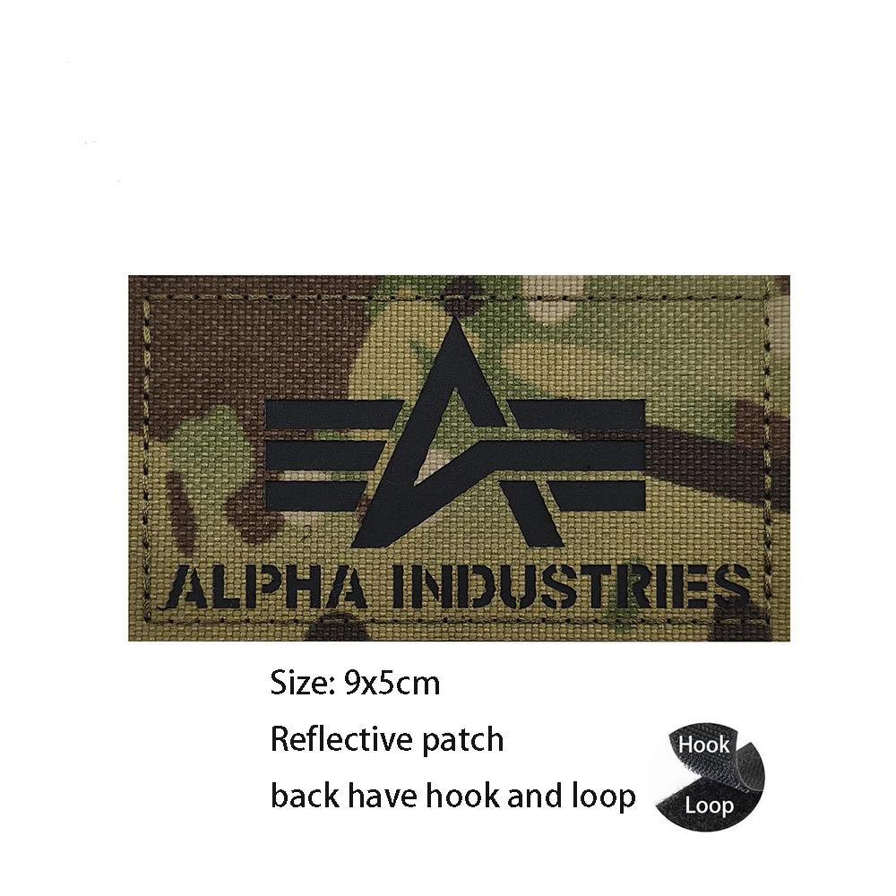 Description Picture 5 of itemIR Reflective ALPHA Laser Cutting CP Camouflage Luminous Morale Badge Armband Backpack Sticker with Hook and Loop Patch