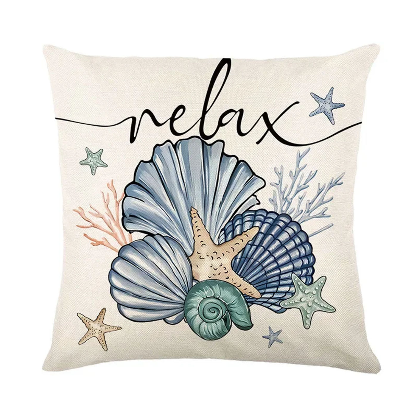 Description Picture 5 of item1PC Printed Pillowcase Ocean Scallop Sofa Cushion Cover Summer Letter Starfish Pillowcase Living Room Bedroom Pillow Case