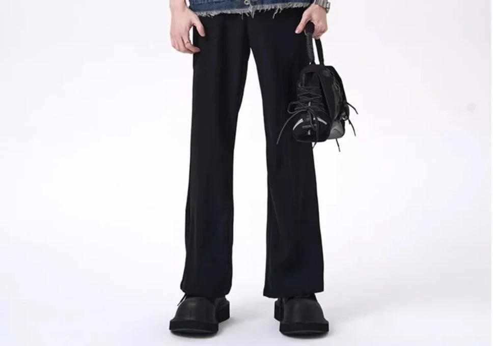 Description Picture 6 of itemBlack Elastic Social Tailoring Tight Stretch Male Suit Trousers Business Bell Mouth Flared Men's Summer Pants Cheap Stylish 2024