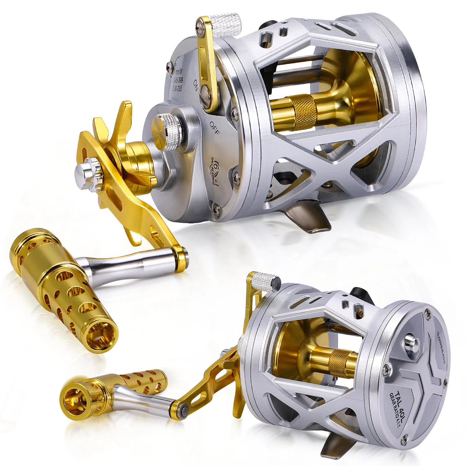 Description Picture 4 of itemSougayilang Trolling Fishing Reels 6+1BB 4.1:1 Saltwater Full Metal Left Hand Baitcasting Reel Max Drag 55LB Fishing Reel Pesca