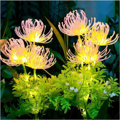 Solar Garden Lights, Solar Flowers Lights with Glowing Flowers & Stems, Upgraded Solar Panel, Yard Decor and Gift for Mother