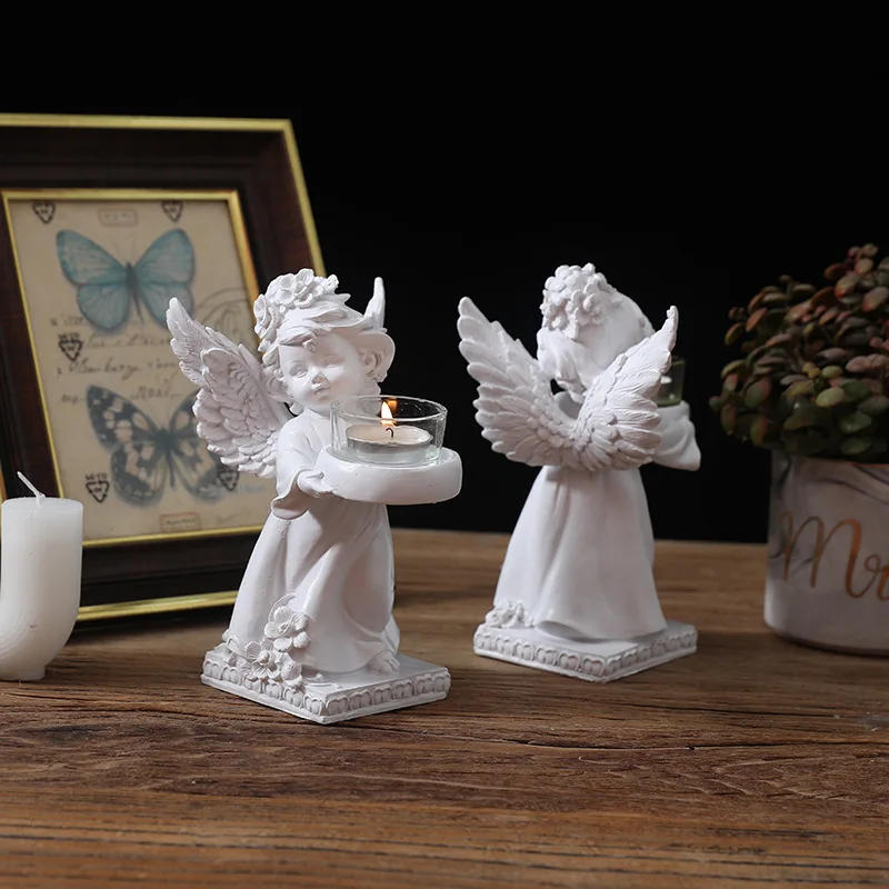 Description Picture 3 of itemCandle Cup Holders Angel Candlestick Decoration Decoration Restaurant Romantic Candlelight Dinner Layout Room Tabletop Decor