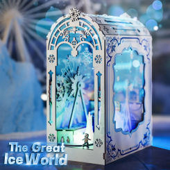 NEW DIY Wooden Book Nook Shelf Insert Miniature Kits The Great Ice World Bookshelf Home Desk Decoration For Adult Handmade Gifts