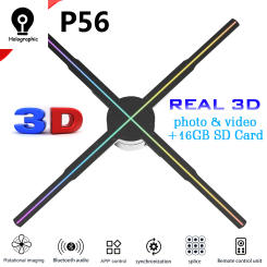 P56 3D Holographic Fan Wifi Advertising Machine LED Sign Smart HD Player Support Video Picture 3D Logo Holographic Light