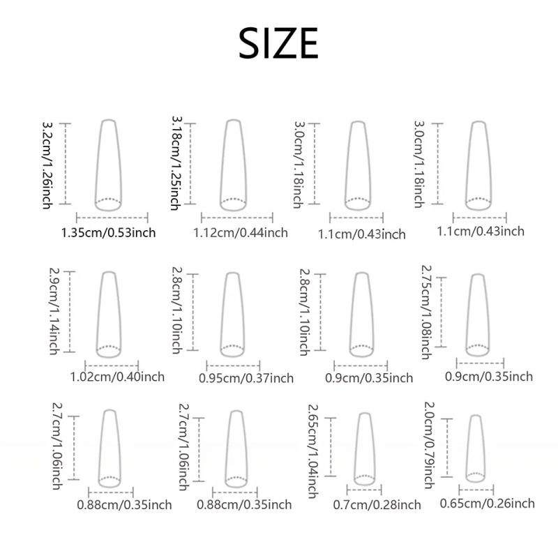 Description Picture 3 of item24 pcs long ballet-shaped French Minimalist Spice Butterfly fingernail +1 nail glue +1 nail file