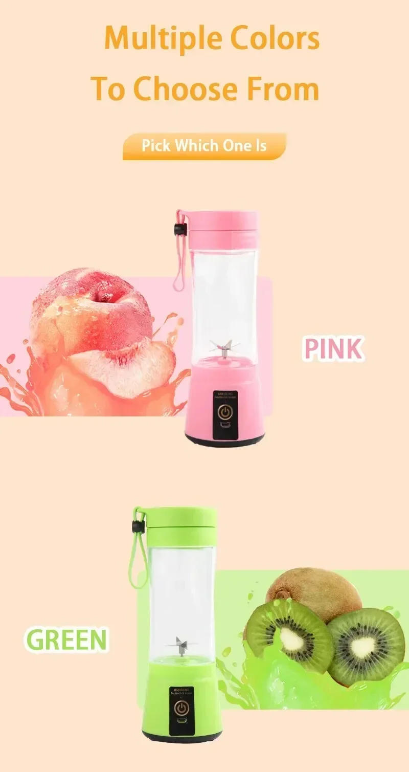 Description Picture 2 of itemXiaomi Electric Juicer Mini Portable USB Rechargeable Blender Milkshake Fruit Juicer Multifunctional Juice Machine Blender Home