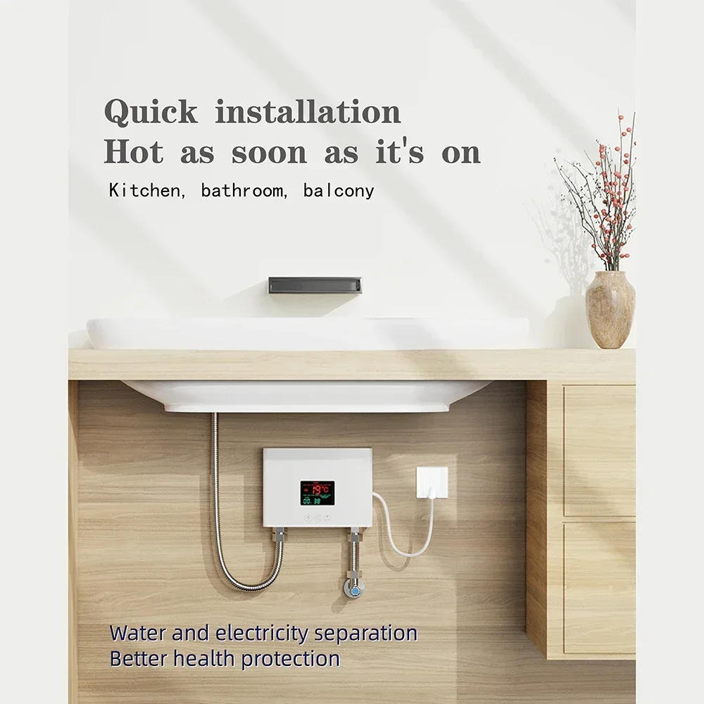 Description Picture 5 of item5500W Tankless Mini Hot Water Heater Thermostatic Washing Heating System with Digital Display for Home Kitchen Bathroom