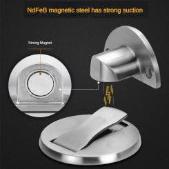 304Invisible Magnetic DoorStopper Stainless Steel Non Punching Windproof Mechanical Self-locking Door Stopper Hardware Wholesale
