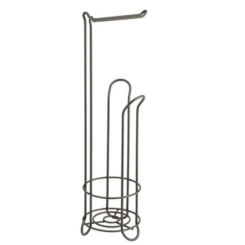 Stainless Steel Floor Standing Paper Roll Towel Holder Stand Organizer Toilet Paper Rack Bathroom Vertical Storage Bask