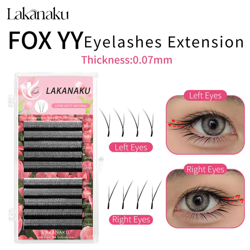 Description Picture 3 of itemLAKANAKU Y Cilios Fox Eyes YY Shape Eyelashes Extension 0.07mm YY Eyelash Cilia and Brazilian Volume Soft Faux Mink YY Lashes