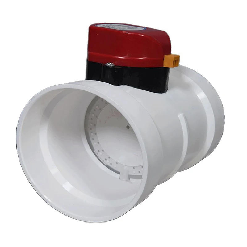 Description Picture 2 of itemMotorized Damper ABS Electric Damper PVC Pipe Air Volume Control Valve 75mm 110mm 160mm 200mm Round PVC Air Pipe Control Valve