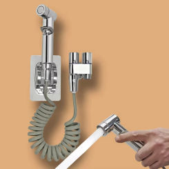 Toilet cleaning gun set one inlet and two outlet angle valve booster gun bathroom accessories faucet extender