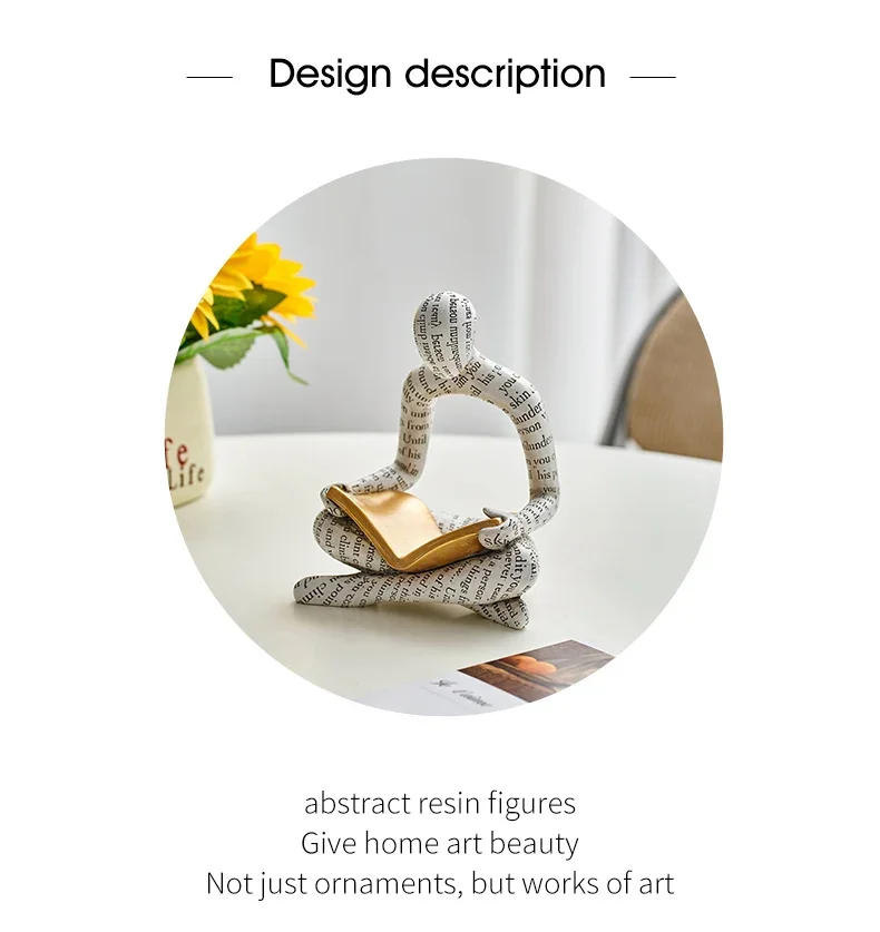 Description Picture 3 of itemAbstract Figure Statue Modern Home Decoration Sculptures & Figurines for Interior Nordic Living Room Ornaments Table Decorations