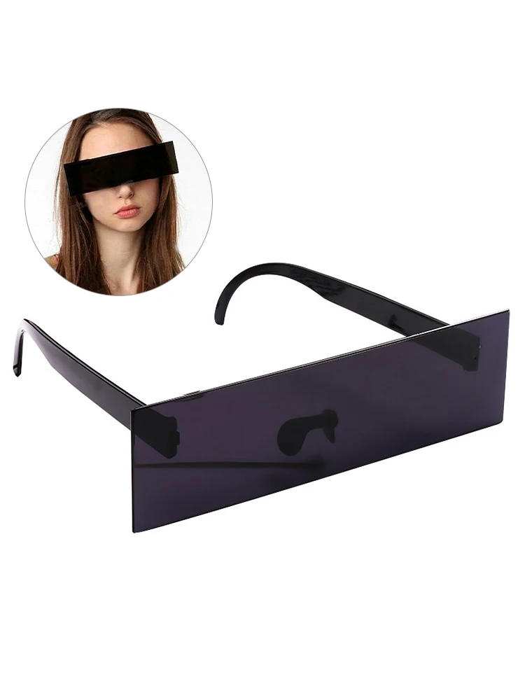 Description Picture 6 of item1Pc New Fancy Glasses Photobooth Props Censorship Black Eye Covered Bar Internet Sunglasses for Costume Xmas Party Cosplay