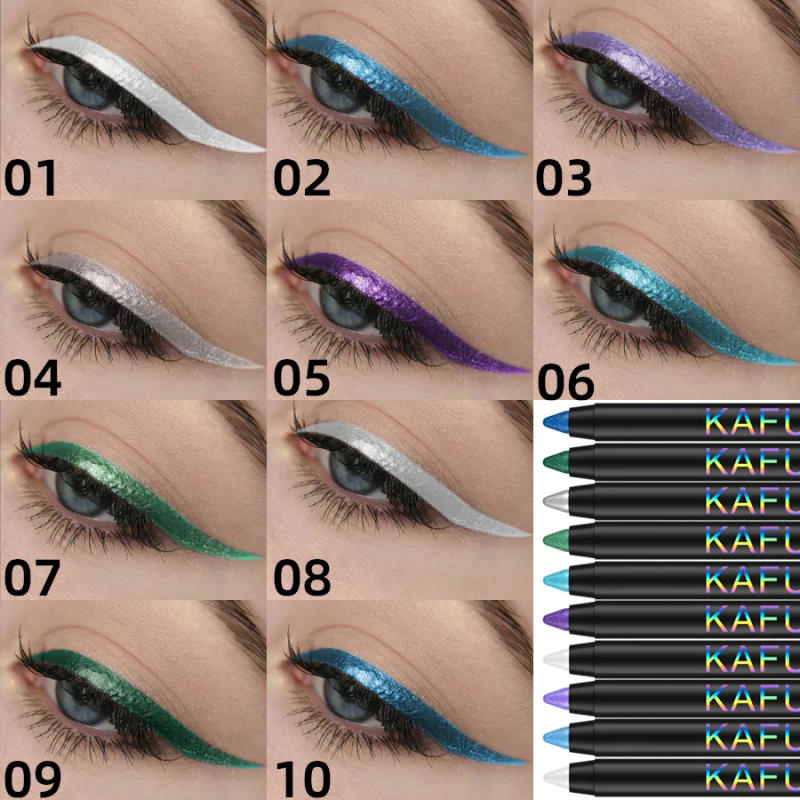 Description Picture 6 of item10-color 1pc colorful eyeliner pen,high pigmented waterproof  pearly shimmer metallic smokey punk gothic style eyeliner makeup