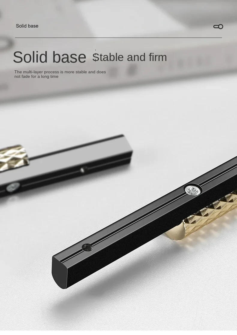 Description Picture 6 of itemBlack Gold Kitchen Cabinet Door Handles Zinc Alloy Wardrobe Cupboard Pulls Drawer Knobs Furniture Handle Hardware