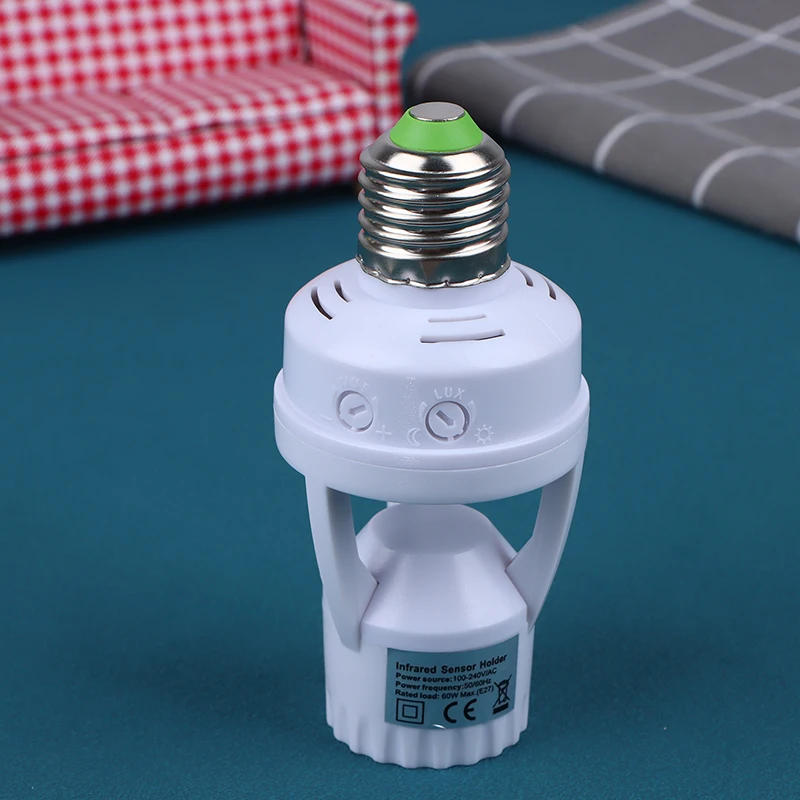 Description Picture 3 of item1Pc AC100-240V E27 Socket Converter With PIR Motion Sensor LED Lamp Base Intelligent Switch Light Bulb Lamp Holder