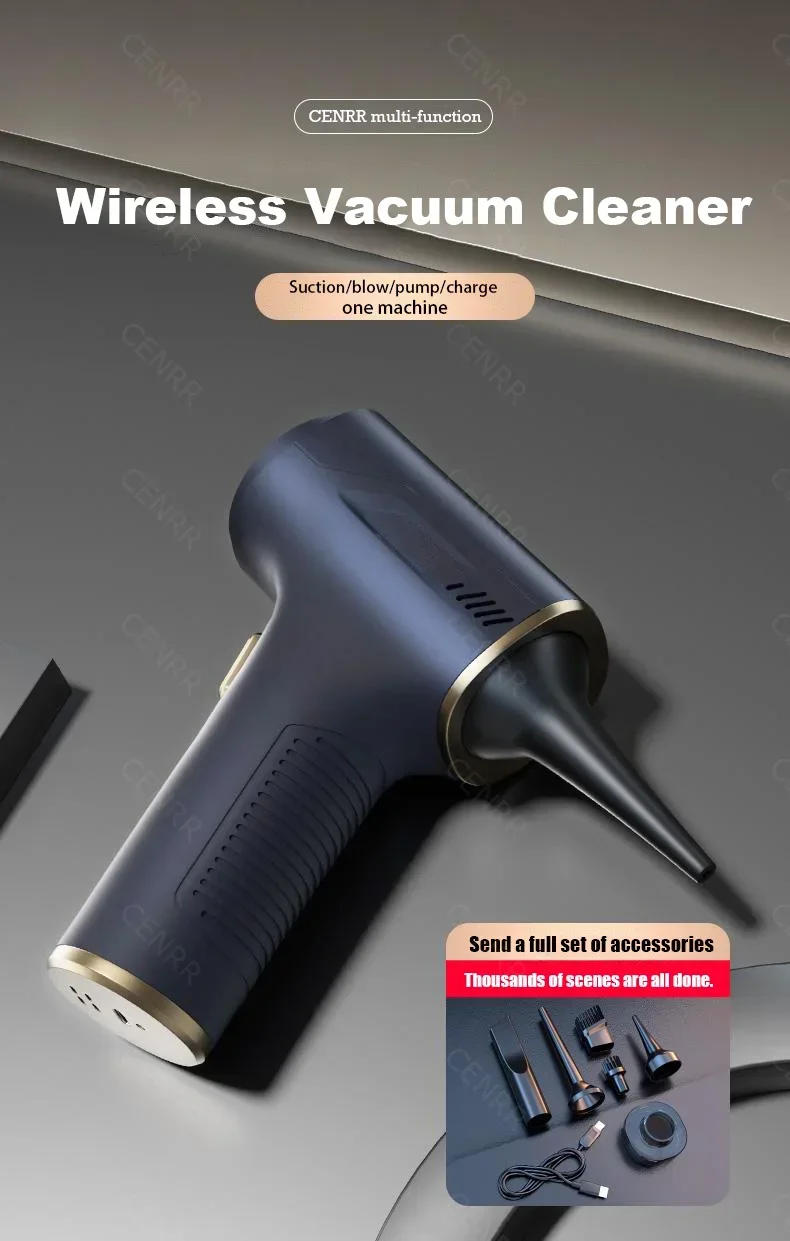 Description Picture 2 of itemCENRR 895000PA Strong Suction Car Vacuum Cleaner HandHeld Portable Mini Vacuum Cleaner Powerful Cordless Cleaner Home Appliance