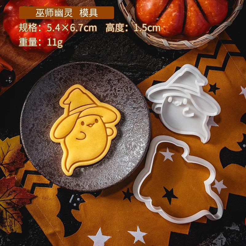 Description Picture 6 of itemCartoon Ghost Cookie Mold Halloween Ghosts Fondant Cutting Dies Chocolate Cake Embossing Stamp Mould Baking Dessert Decoration