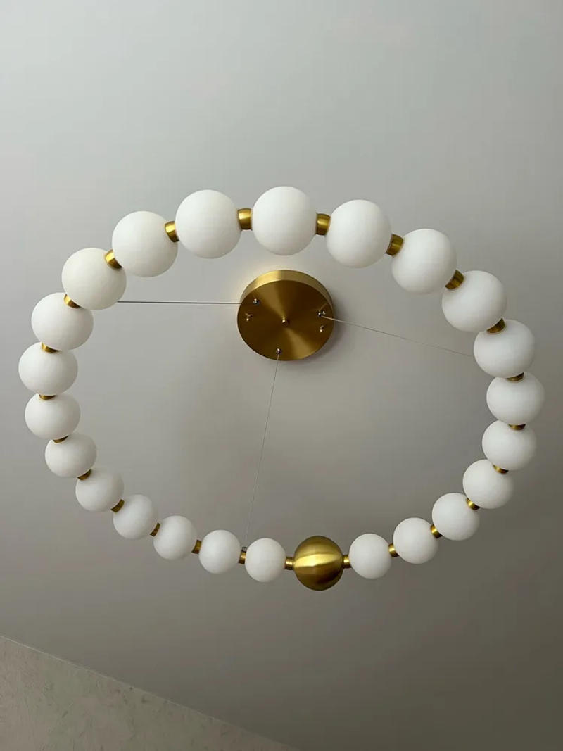 Description Picture 3 of itemNordic Round Ring LED Ceiling Chandelier Acrylic Gold for Dining Living Room Center Table Bedroom Pendant Lighting Decor Fixture