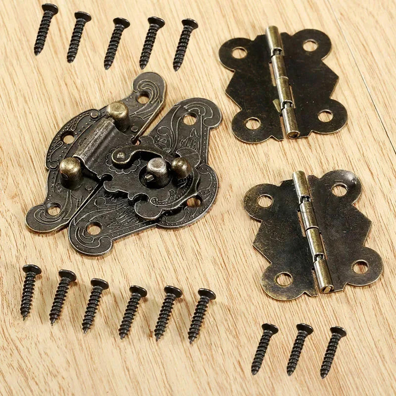 Description Picture 5 of itemButterfly Hinges Latch Hasp Kit Decor Cabinet Wooden Box Jewelry Gift Wine Case Vintage Hardware Cabinets Furniture Decor