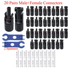 Male and Female Solar Panel Cable Connectors Waterproof Seal Ring Connector Y /T Branch Parallel for Solar system use