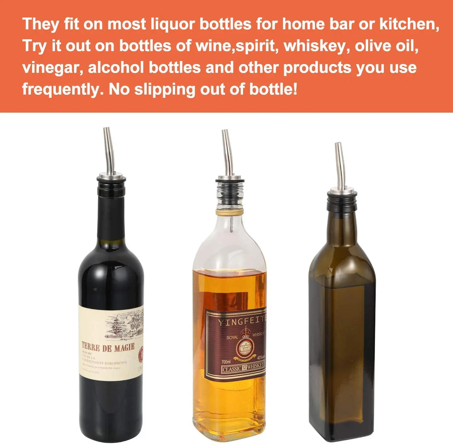 Description Picture 5 of item304 Stainless Steel Stopper For Bottle Wine Pour Bar Cocktail Shaker Fancy Shaker Mouth Bottle Stopper Drain Bar Accessories