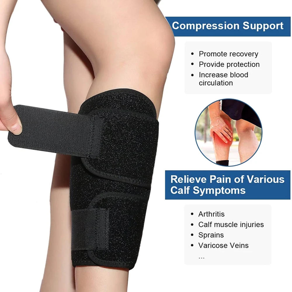 Description Picture 2 of item1Pcs BYEPAIN Calf Shin Support Brace, Adjustable Brace Compression Leg Sleeve Wrap Band for Running, Sports - Great Shin Support