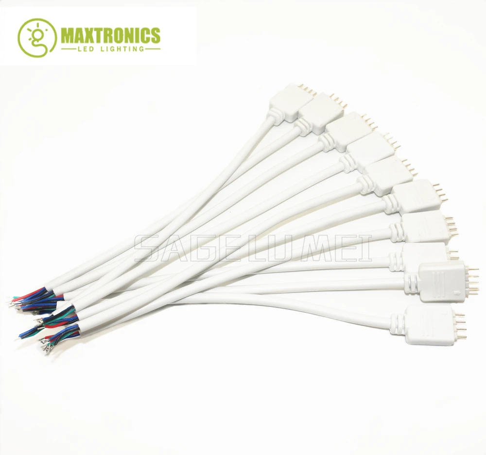 Description Picture 5 of item10Pcs 4Pin Male / Female LED Connector Cable Wire RGB LED Strip Lighting White Connector wire for 5050 3528 RGB LED Strip Lights