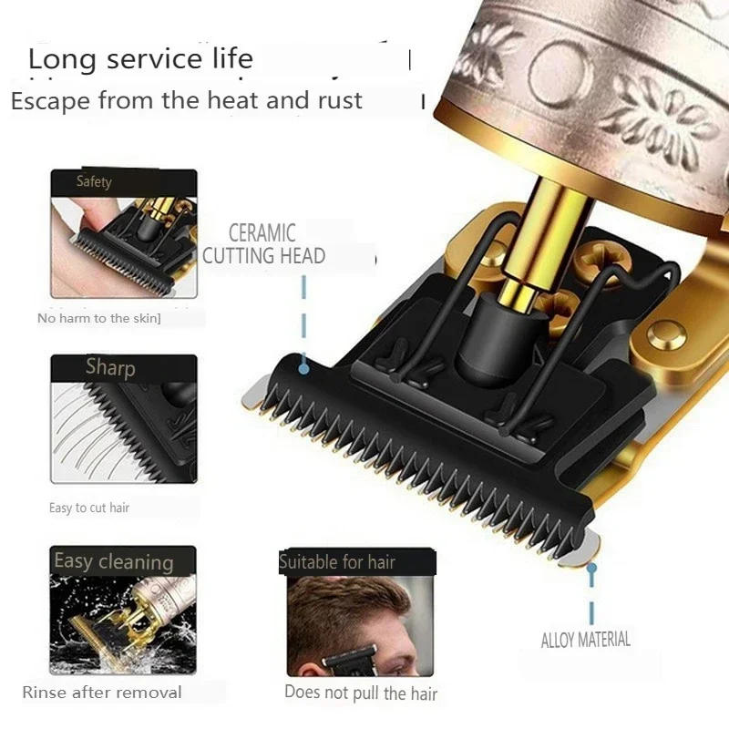 Description Picture 6 of itemWaterproof USB Rechargeable Cordless Trimmer Men 0mm Baldheaded Finish Hair Cutting Machine Mini Electric Hair Trimmer